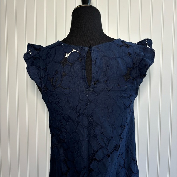 Monteau Lace Dress Short Navy Blue Womens Size Small Lined - Picture 5 of 15